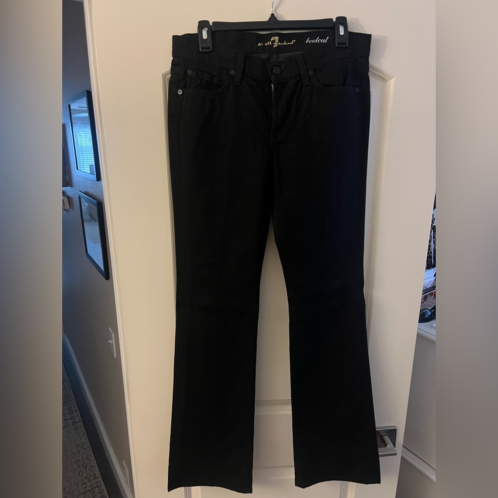 7 for all mankind black jeans (98% cotton 2% spandex) bootcut size 29